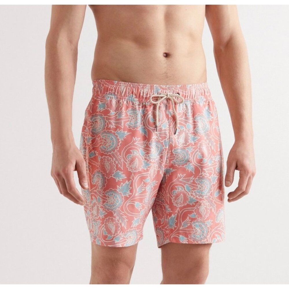 Faherty Swim Short Tropical Floral Print Sz S